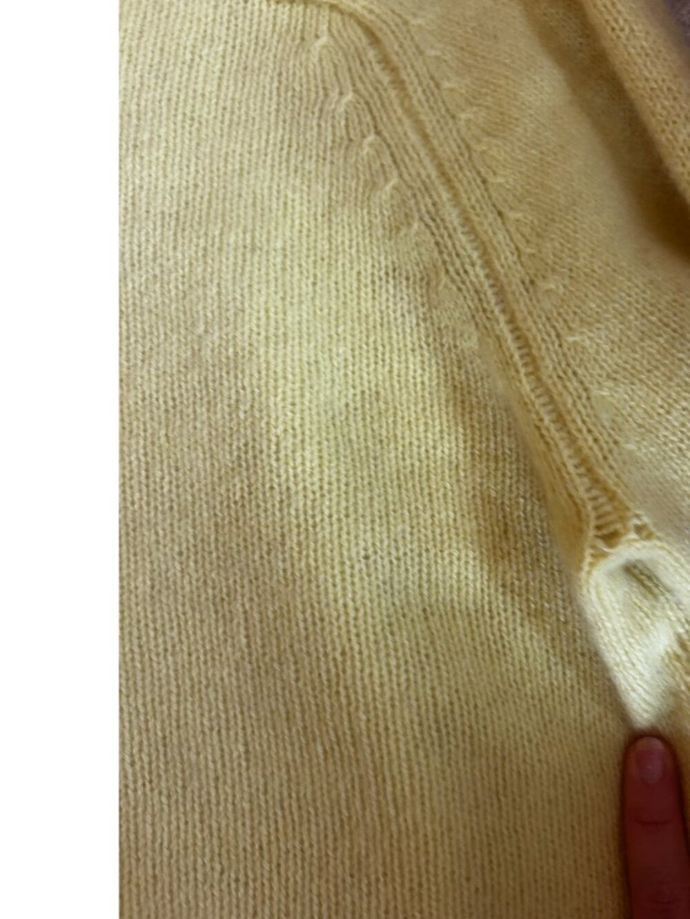 Autumn Cashmere 100% Cashmere V-Neck Ribbed Sweater Yellow XS - Picture 9 of 11